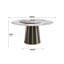 Table de salle à manger ronde 59,05 "en pierre artificielle moderne avec base piédestal et plateau tournant-2055339690