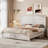 Marro Farmhouse Overlapped Wood Platform Bed-2088410052-2088410055