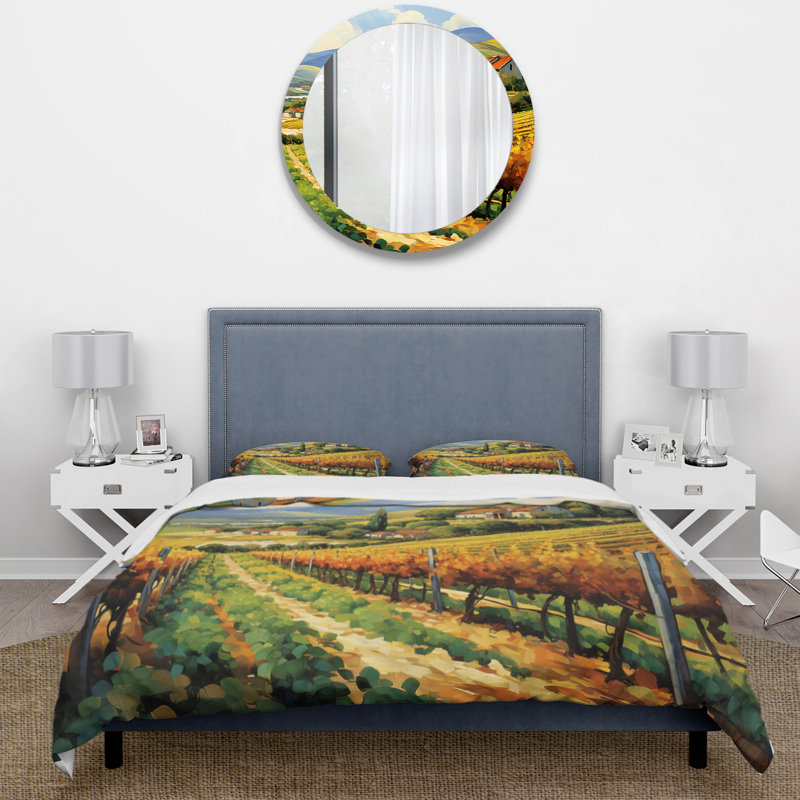 Ensemble de housse de couette en microfibre / polyester Vangogh Sunlit Vineyard II Vangogh