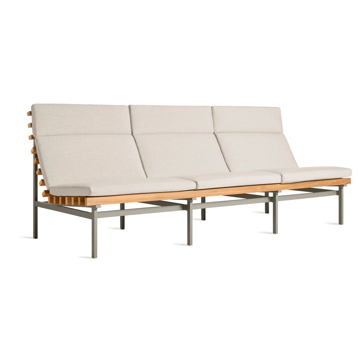 Perch 88'' Wide Powder Coated Aluminum Patio Sofa with Cushions, Sunbrella Linen, Charcoal