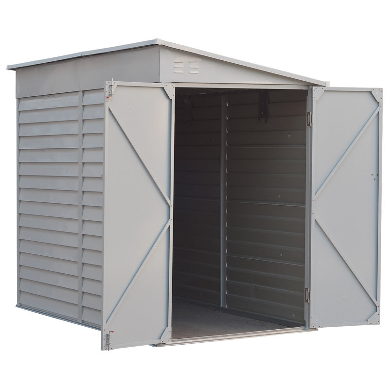 Outdoor Steel Storage Shed, White