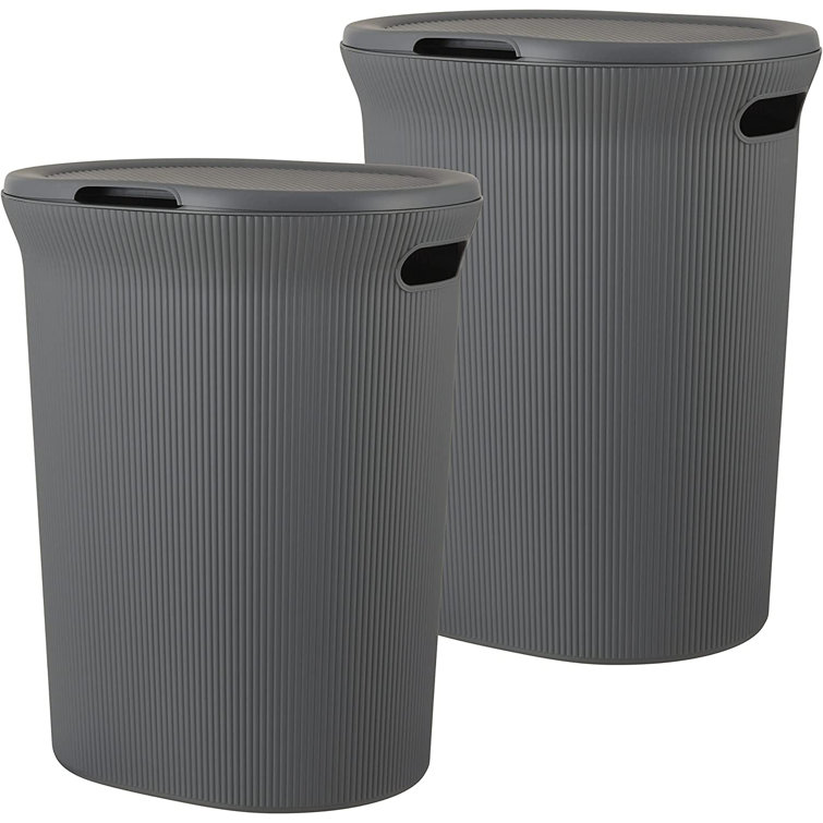 Superio 13 gal. White Smoke Plastic Swing Top Trash Can