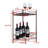 Corner Side Table with Wine Rack & Glass Holder, 7 Bottle Metal Storage Shelf End Table for Kitchen, Living Room or Home Bar