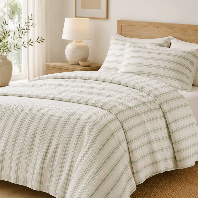 Linen Blend Duvet Cover Set, Housse de couette très grand et 2 taies