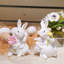 Décoration de famille de lapin de Pâques - ensemble de 2 figurines de collection de lapin de Pâques / printemps / mariage