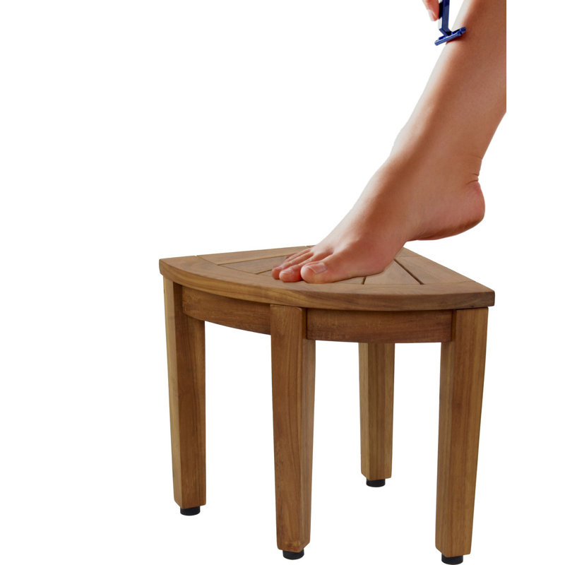 Kai 12'' Teak Corner Shower Footrest for Spa