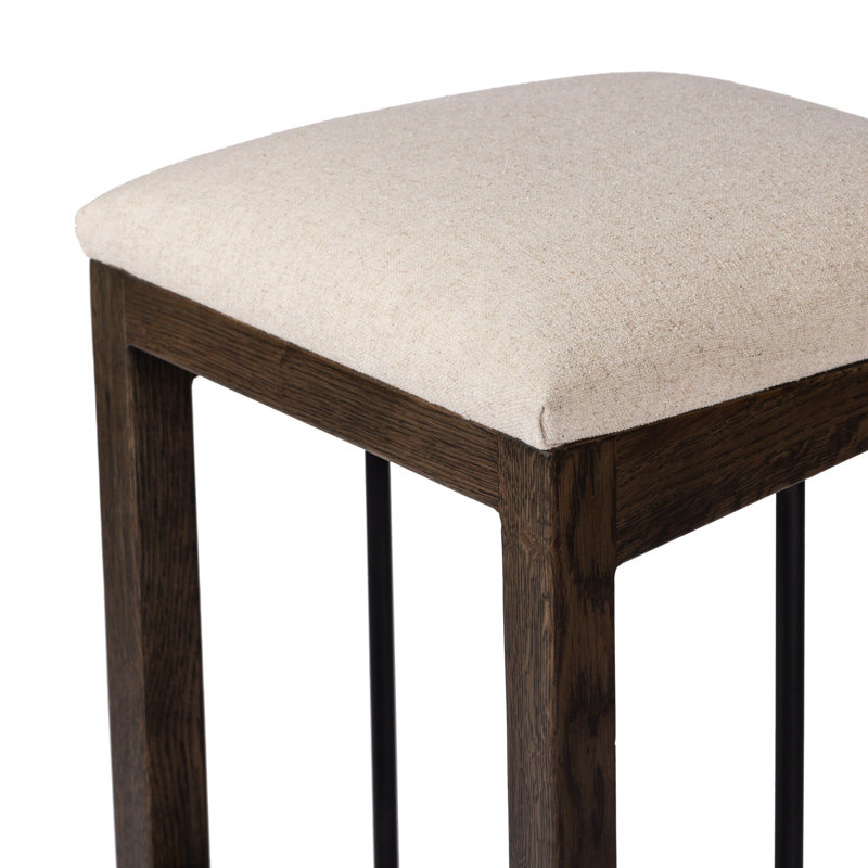 Tabouret Cicily, Tabouret de bar (siège d'une hauteur de 31 po), Chêne brun de Sienne, Crème