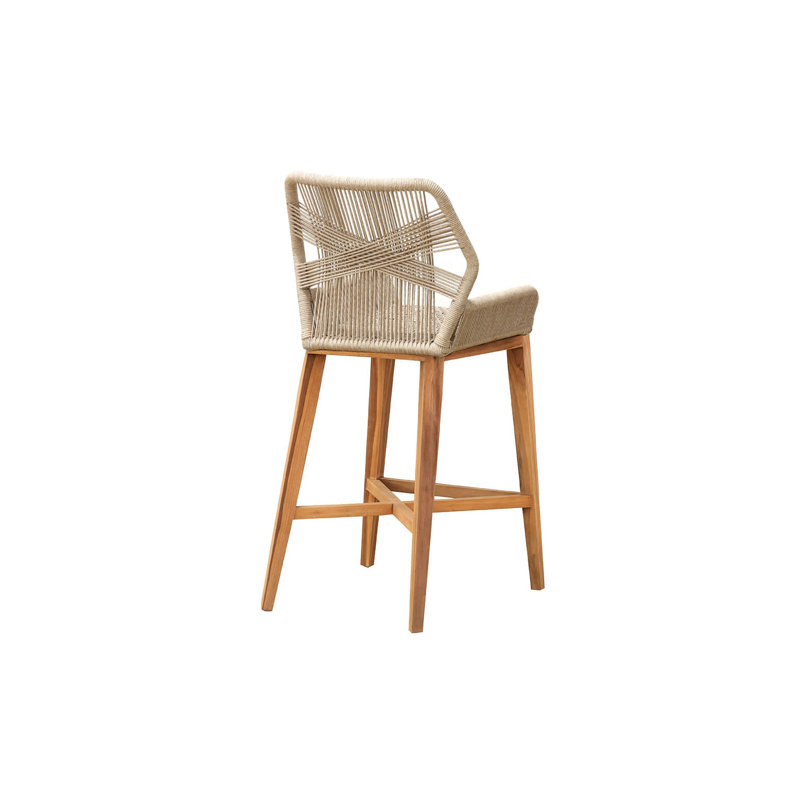 Beverly Outdoor Teak Bar Stool, Natural, 26"