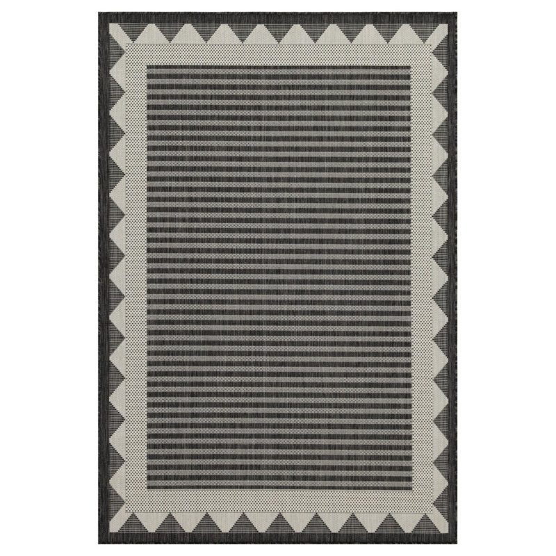 Rayon de soleil anthracite 5 pi 3 po X 7 pi 3 po Tapis intérieur / extérieur, Rectangle 5 pi 3 po x 7 pi 3 po