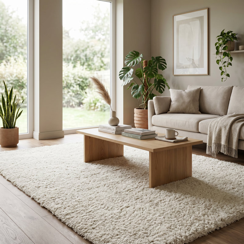 Tapis intérieur ton sur ton / crème de 4 pi x 6 pi (3 pi 11 po x 5 pi 11 po) Branch Modern, Ovale 3 pi 11 po x 5 pi 11 po