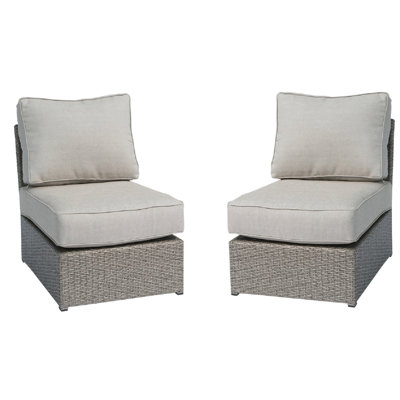 Hy Aviara Rattan Wicker Fully Assembled 2 - Person Seating Group with Cushions
