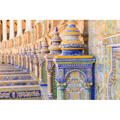Plaza Espana Seville Ceramic Decoration by Nevarpp - Wrapped Canvas Print