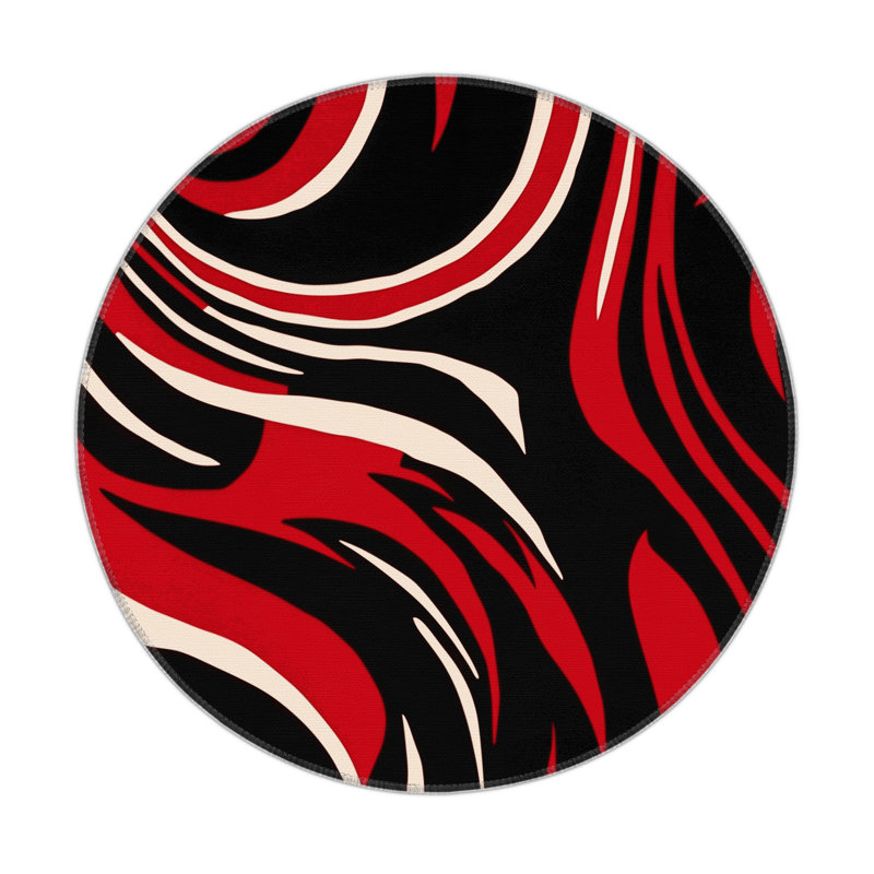 Solar Cinder Indoor And Outdoor Area Rug, Round 5'
