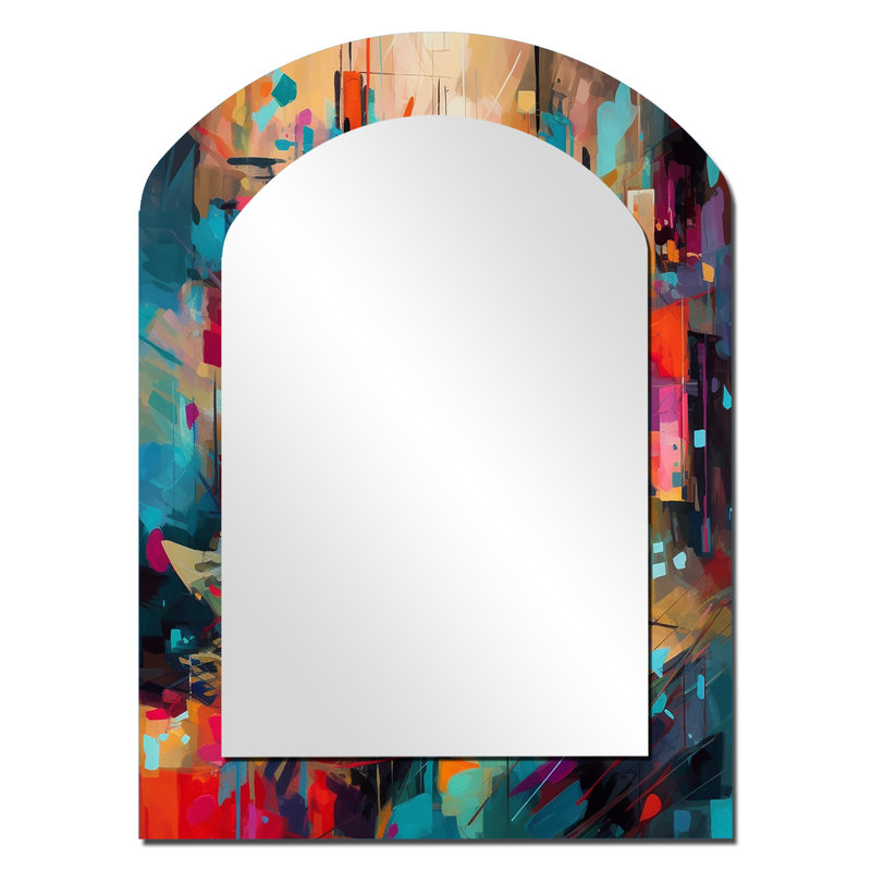Miroir mural Exploration Abstract Tranquility II - Red Modern, 34 po x 25 po