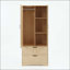 Armoire 2 portes avec éclairage à induction, miroir et tiroirs