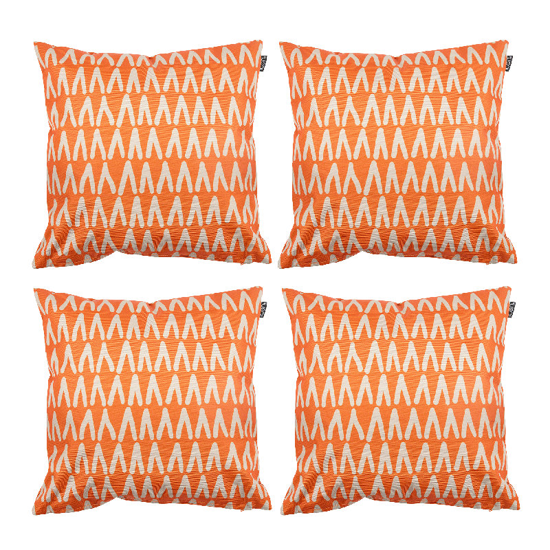 Stripe Indoor-Outdoor Cushions, Orange/Beige