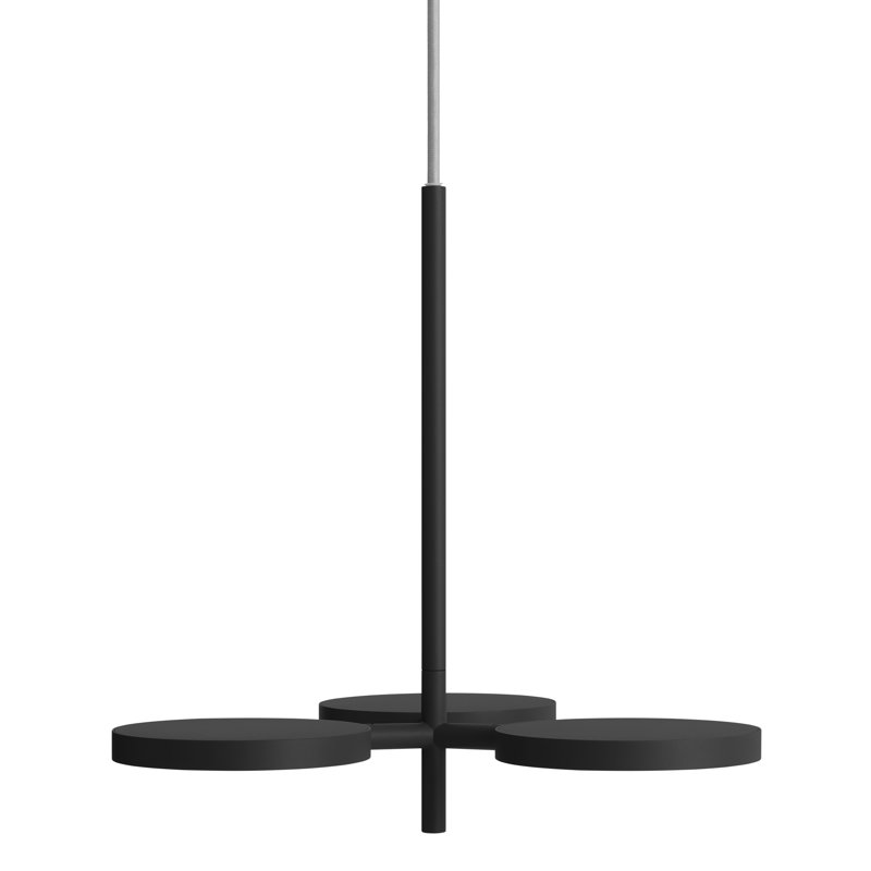 Shine On 3 - Light LED Pendant, Black, 16" H x 15" W x 15" D