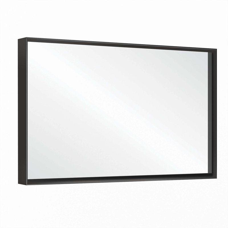 Stene Metal Wall Mirror, Black, 36" x 30"
