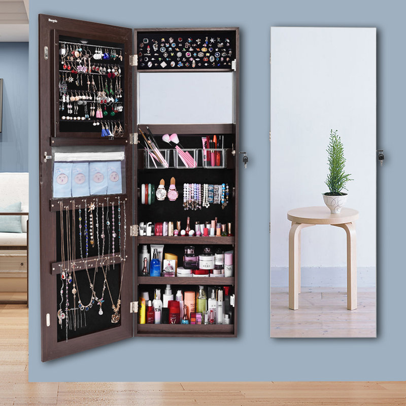 Armoire à bijoux murale avec miroir Alydia