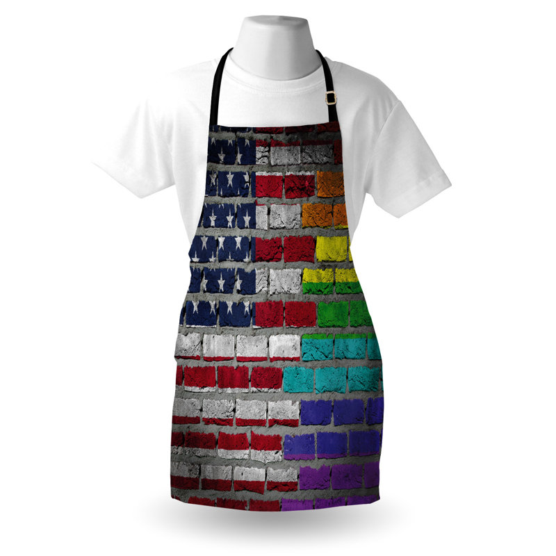 Multicolore, tablier de drapeau américain East Urban Home