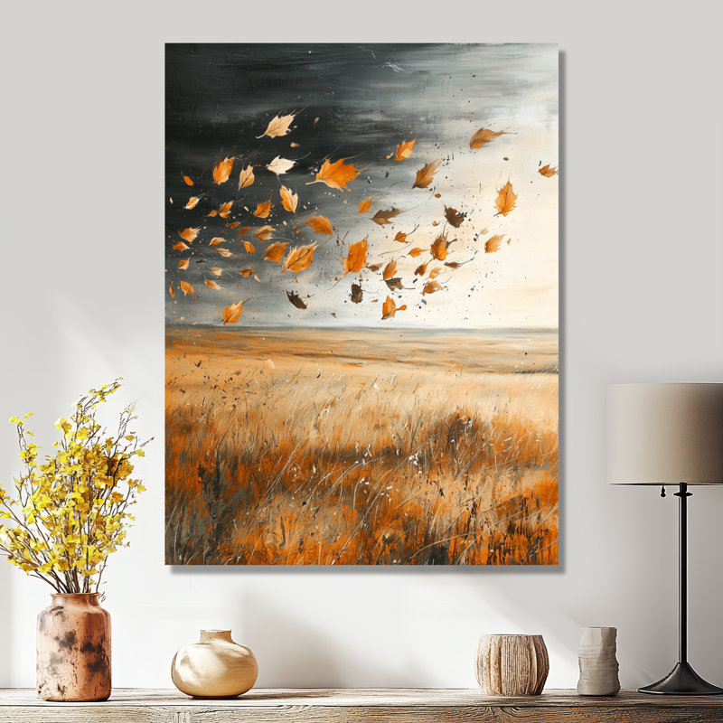 Windy Prairie Leaves III - Meadow, art mural sur toile, H 44 po x l 34 po, Toile tendue, Ne s’applique pas