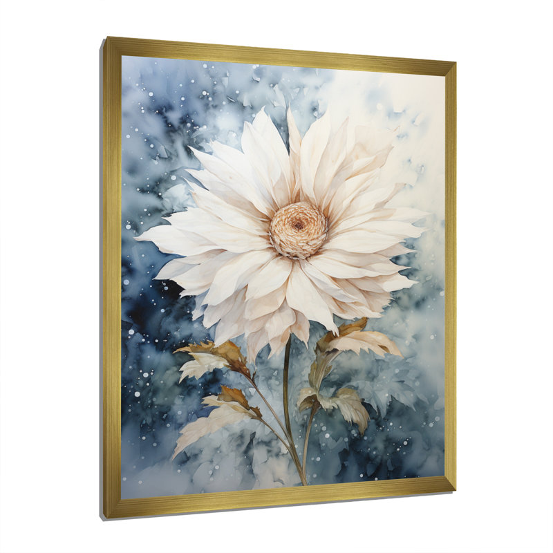 Pissenlit fantaisiste Eugenios Dandelion - impression, Encadrement doré, H 20 po x l 12 po x P 1 po