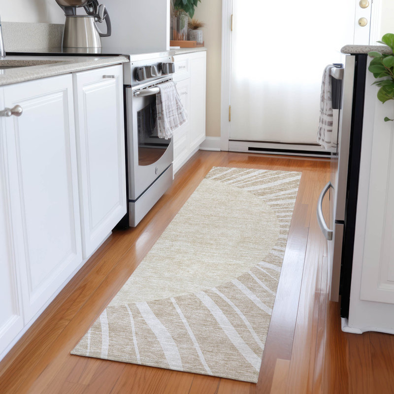 Washable Abstract Indoor / Outdoor Rug, Runner 2'3" x 7'6"