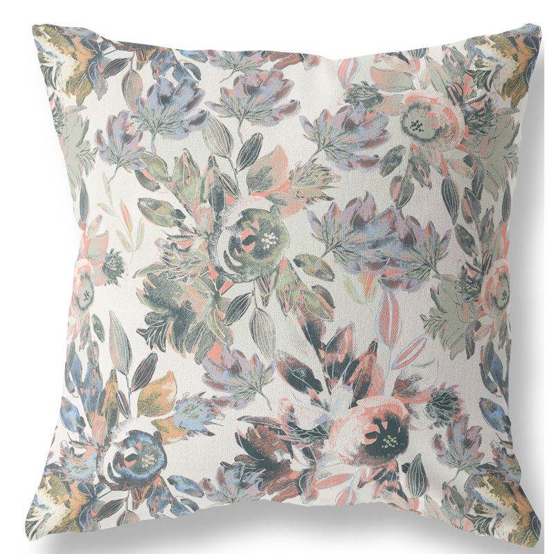  Housse et insert de coussin extérieur d'extérieur, 18" x 18", Pink/Gray