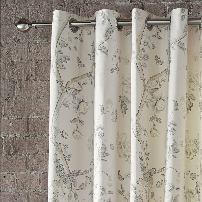 Summer Palace Cotton Semi Sheer Curtain Pair, 163 W x 137 D cm