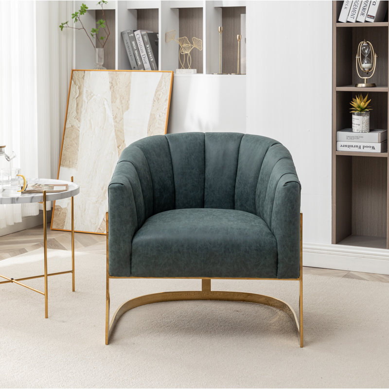 Fauteuil demi-tonneau Tellico, Polyester bleu