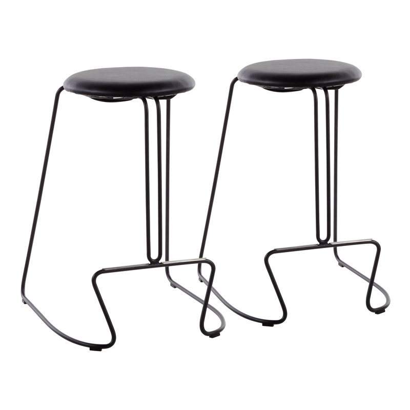 Tabouret de comptoir Hallette, Polyester noir foncé