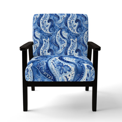 Modern Accent Chair - Paisley Harmony Blue Arm Chair