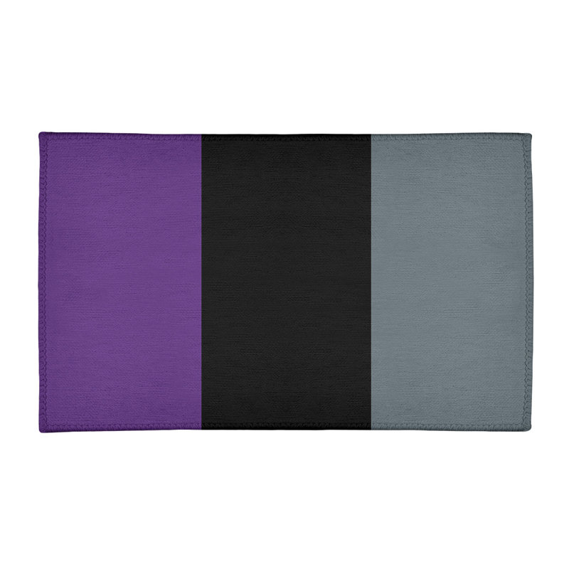 Tapis gris mauve/noir/ardoise rayée, Rectangle 2 pi x 3 pi