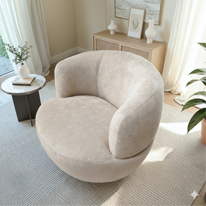 Thornton Sand Chenille Swivel Chair