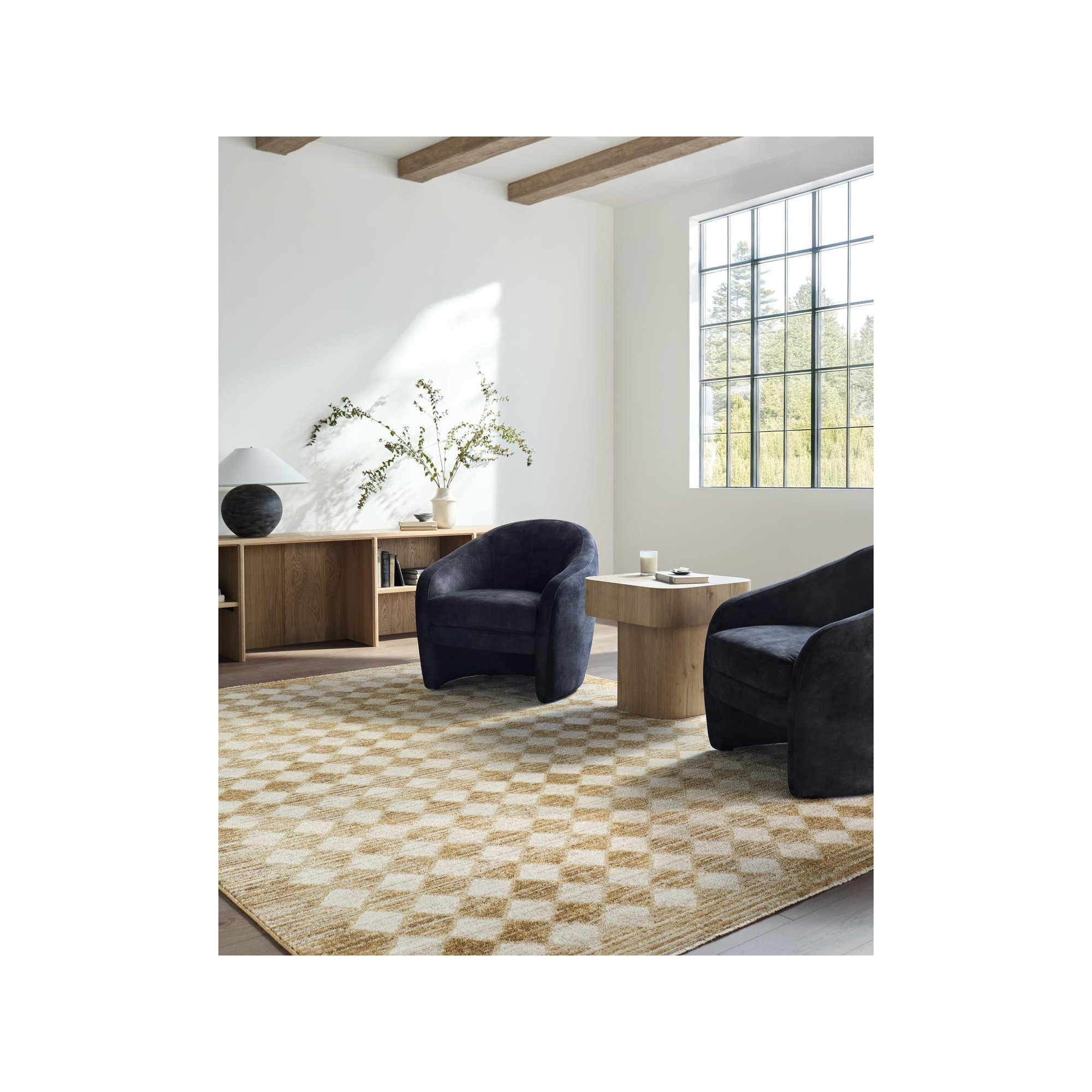 Galey Alix x Livabliss Myrtle Avenue V Indoor Machine Woven Area Rug, Rectangle 6'7" x 9'