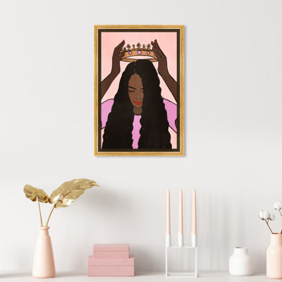 " Girl In Pink With Crown " Painting Print