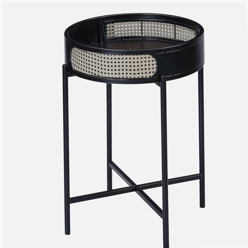Table de bout noire avec plateau