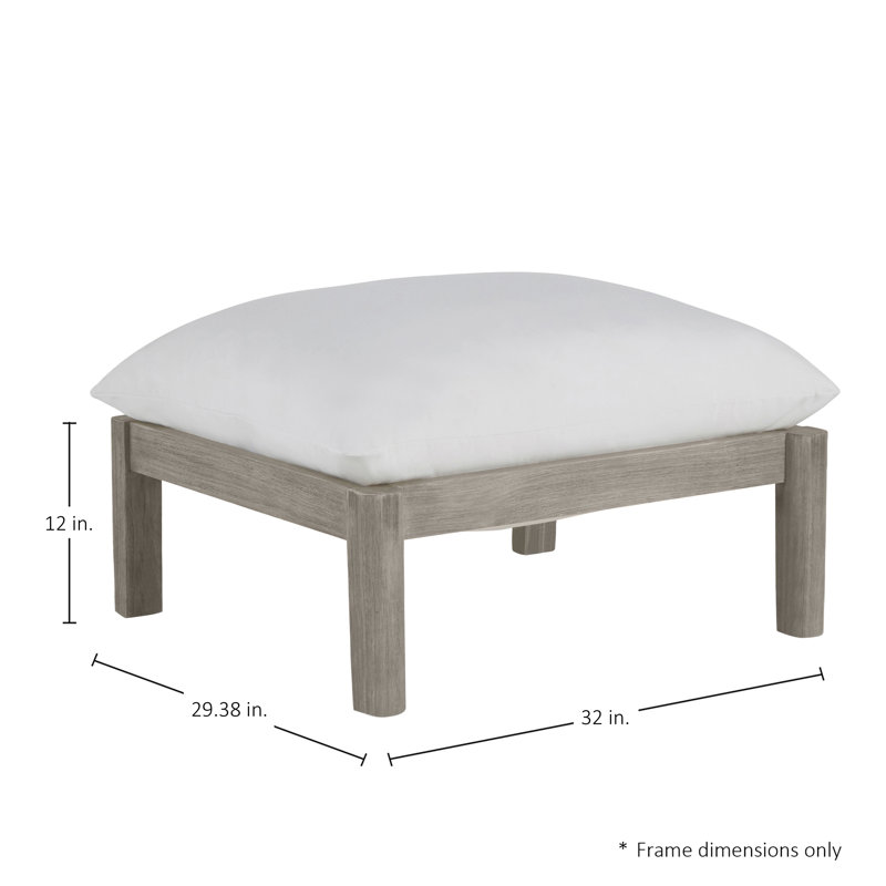 Pouf extérieur Monterey en teck, Trépointe, Perle Bali, Teck huître