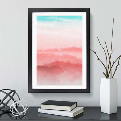Pink Mountains in Abstract - Framed Print