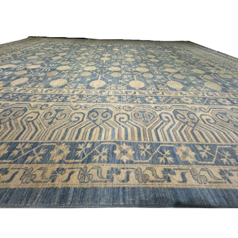 Tapis unique en laine gris 13 pi x 16 pi 7 po Cearbhall