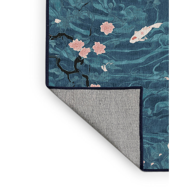 Machine Washable Gray Area Rug, Round 6'