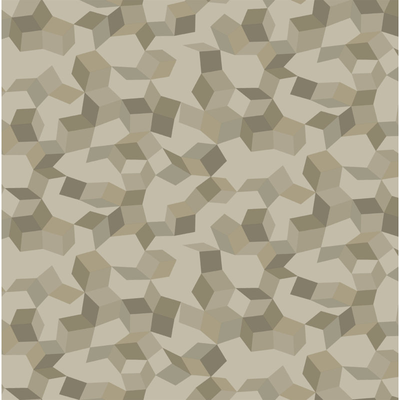 Curio Ingot Geometric Wallpaper Roll, Stone/Gilver