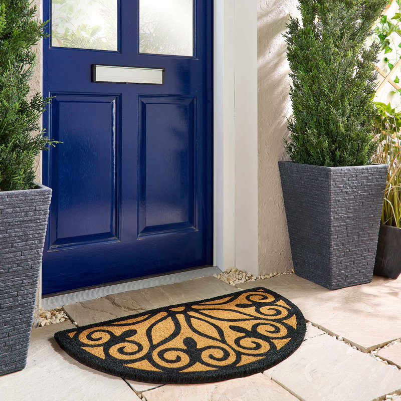 Indoor / Outdoor Coir Mat Scroll Half Moon