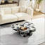Table basse moderne en faux travertin texturé pour le salon / bureau-2137583193