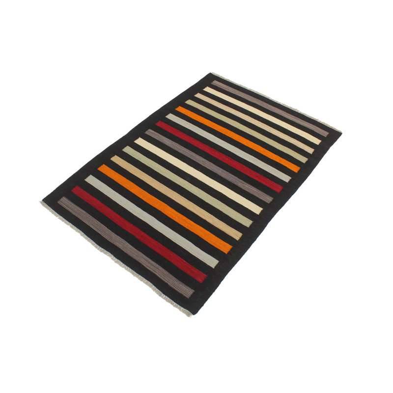 Tapis rouille / bleu en laine noué à la main 2 pi 9 po x 9 pi 7 po Cedorah Southwestern