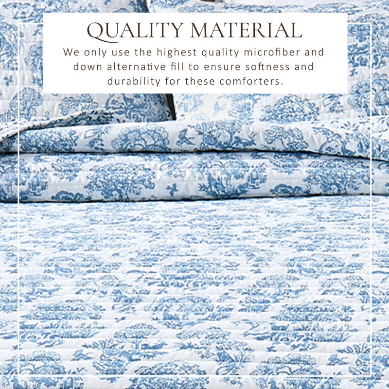 Ensemble de courtepointe réversible en microfibre Holiday Toile, Double / grand