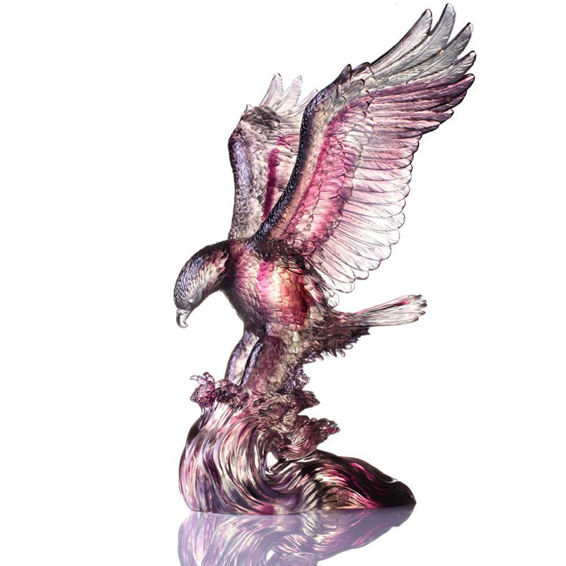 Figurine aigle à tête blanche, Brun / mauve / transparent