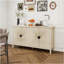 Buffet à 4 portes, buffet sculpté avec rangement, armoire à café moderne avec tablette réglable pour le salon, la salle à manger et la cuisine