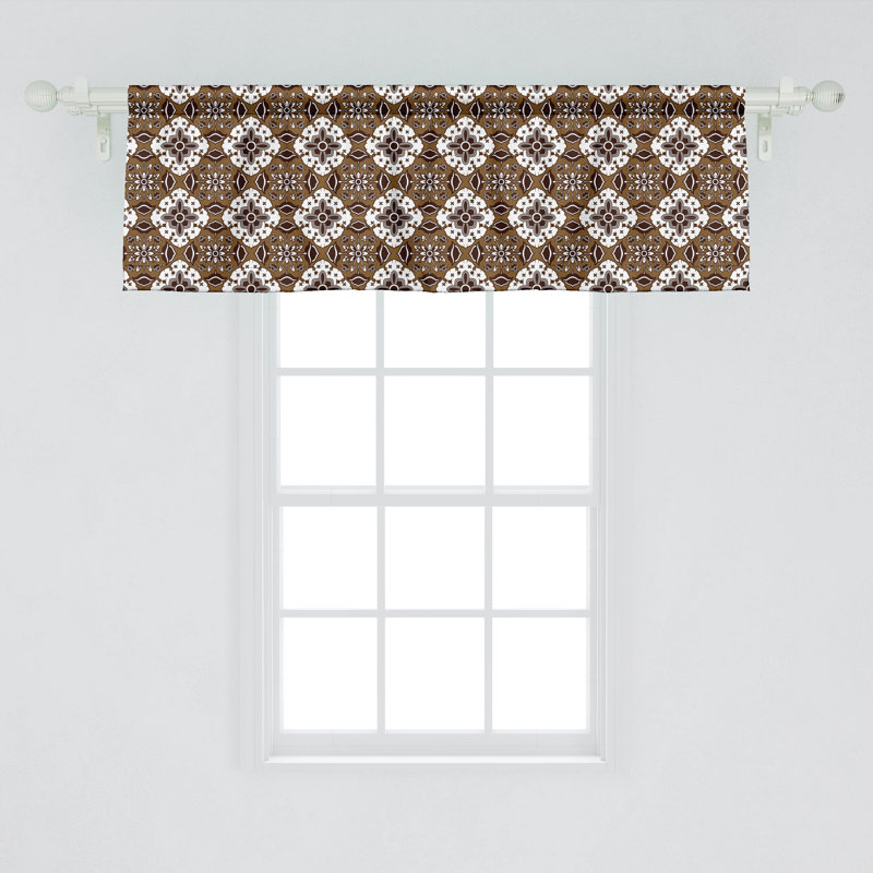 Cantonnière Ambesonne chocolat 2 pièces Batik 54 "x 18" brun foncé blanc brun