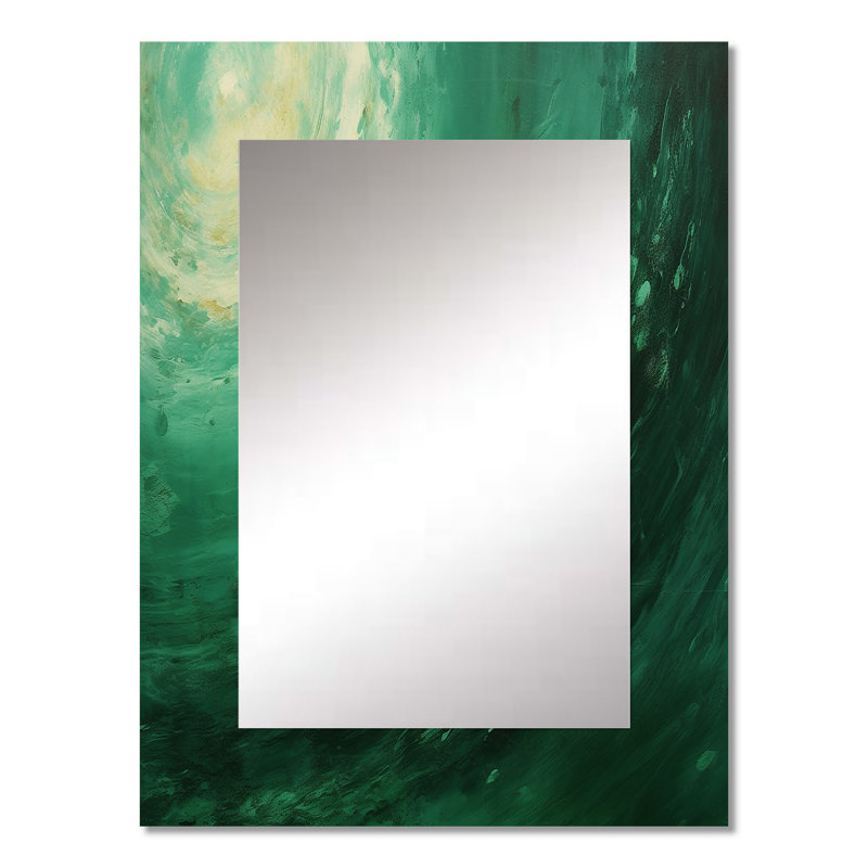Jade Jupiter, planète dans l'espace II - notre miroir décoratif système solaire, miroir mural vert, art imprimé en métal